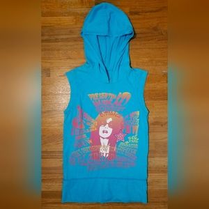 Vintage 90s Hell's Kitchen Avant Rock Concert Graphic Sleeveless Hoodie Top S